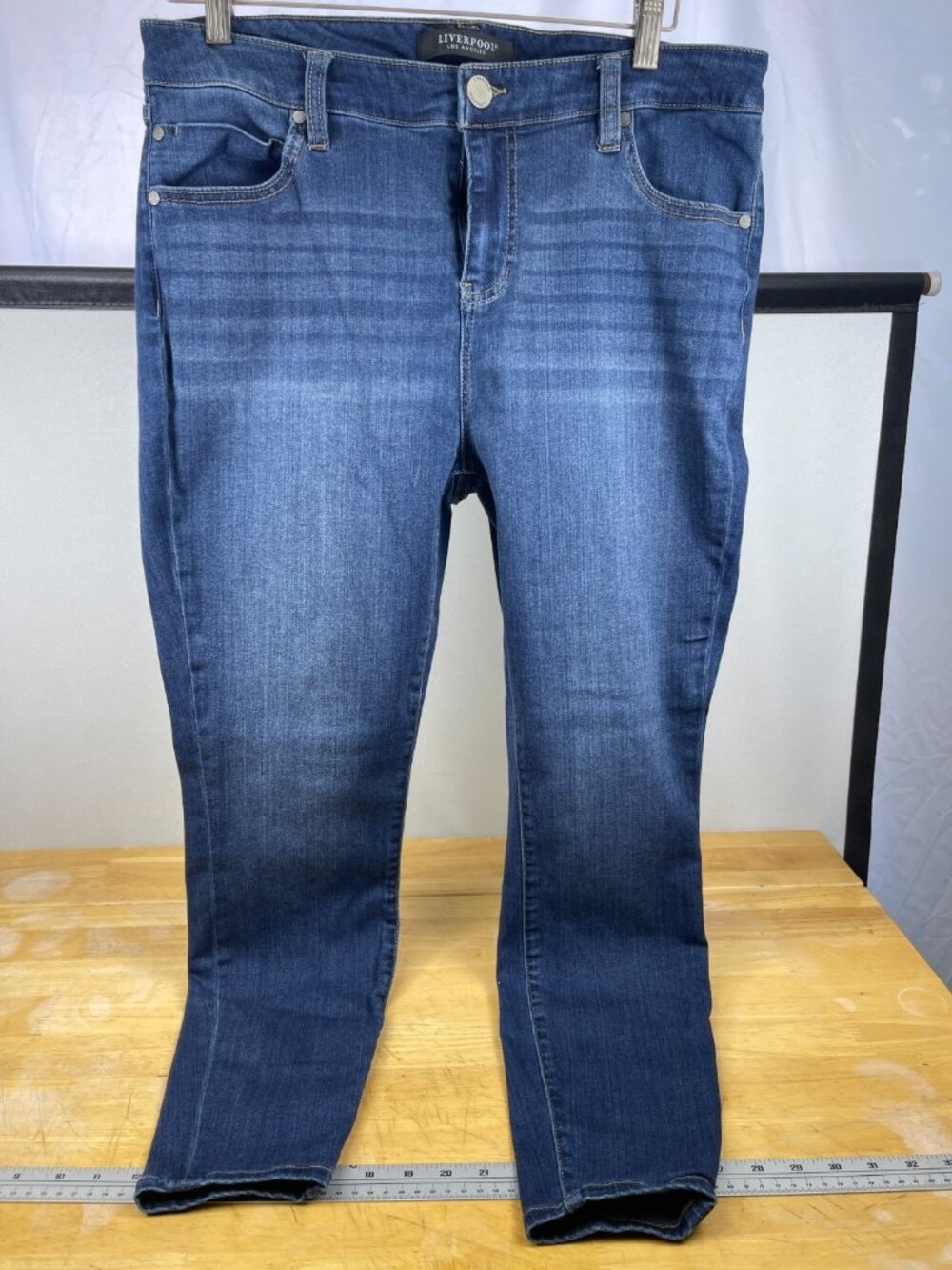 Liverpool Los Angeles Abby Hi Rise Ankle Jeans Womens 14W Blue Stretch